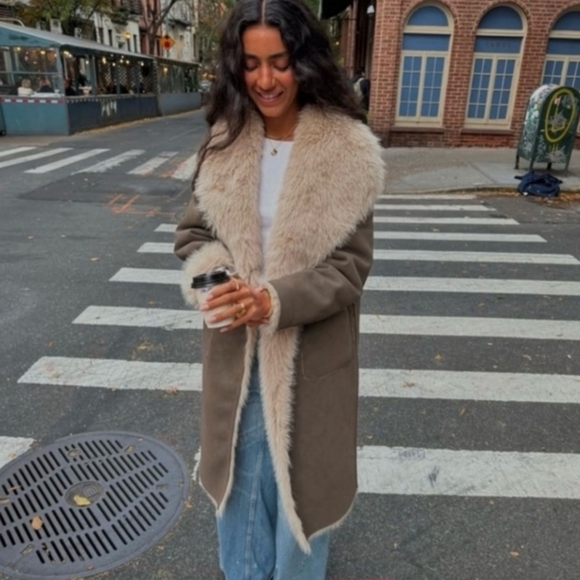 ZARA REVERSIBLE DOUBLE-FACED FAUX FUR COAT - Picture 11 of 14